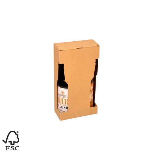 Wijnverpakking Naturel Voor 2 Piccolo 13x6.5x24.3cm FSC® 50stuks