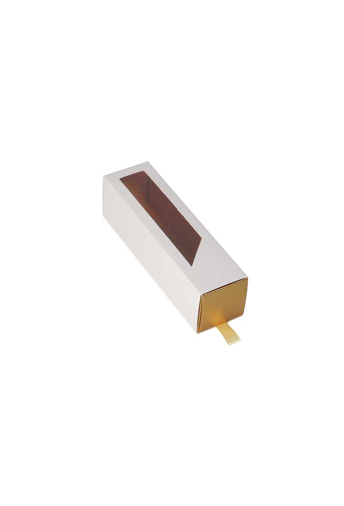 Macarondoosjes 1 Ladeboxje Wit Mat & Goud FSC® 16x4.3x4.5cm 10stuks