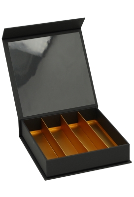 Magneet Bonbondoosjes Mat Zwart 16 Bonbons FSC® 14x14x3cm 10stuks