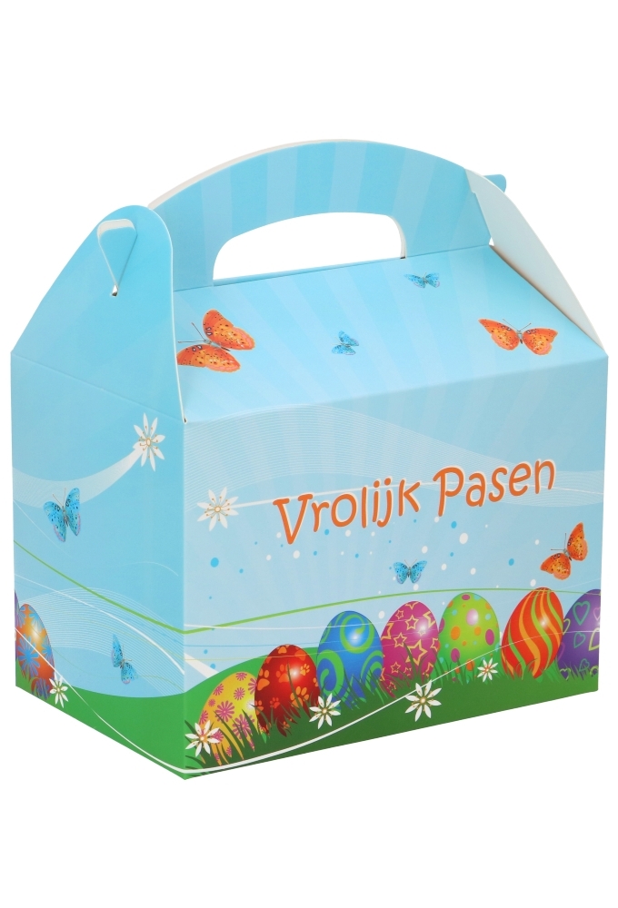 Paasdoos Vrolijk Pasen Handgreep FSC® 17.3x11.4x12.3cm 25st