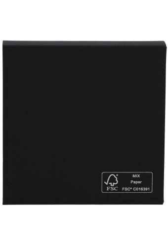 Schuif Deksel Kadodoosje Jakarta Zwart Mat FSC® 12.5x12.5x2.8cm 10st