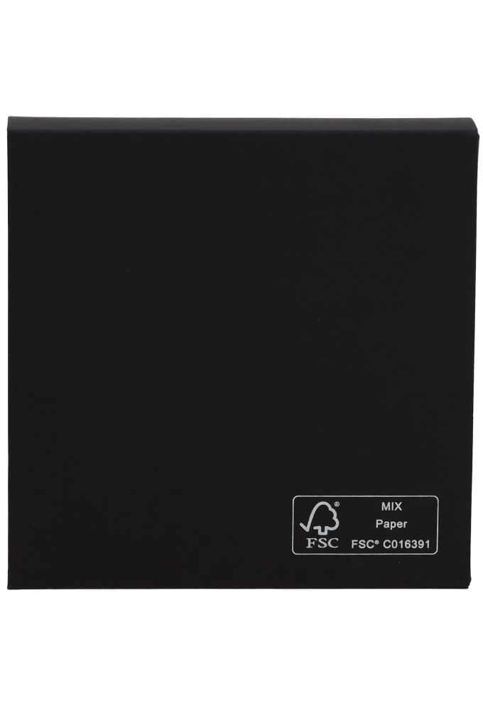 Schuif Deksel Kadodoosje Jakarta Zwart Mat FSC® 12.5x12.5x2.8cm 10st