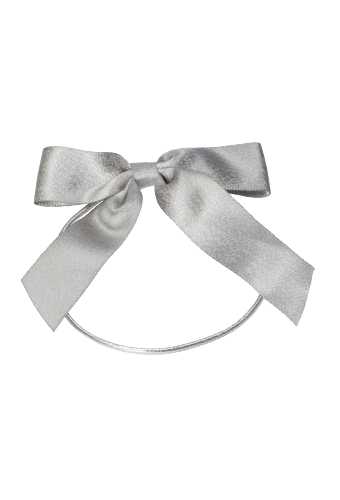 Strikje Satijn Lint Zilver & Elastiek 10cm 10x10cm 24stuks