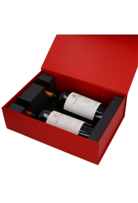 Wijn Magneetdozen New York FSC® Mat Rood 33x22x10cm Inlay 2fl 25stuks