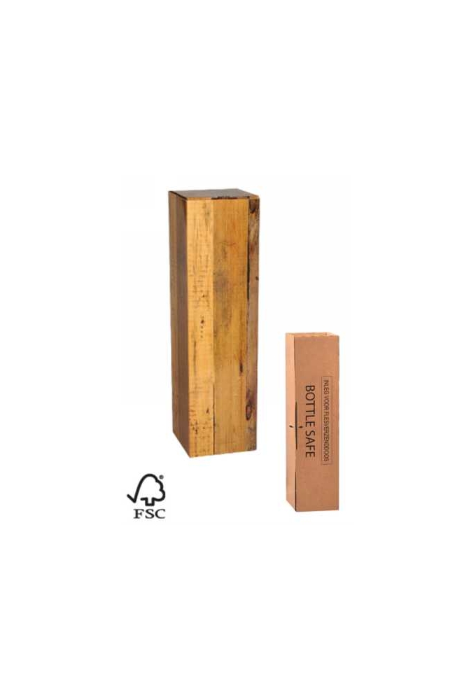 Wijn Verzendverpakking Hout 1 fles 11x10x40.5cm Met inlay FSC® 50stuks