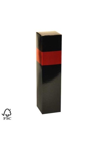 Wijndoos 1 fles Black & Rood 8.7x8.7x36cm FSC® 50stuks