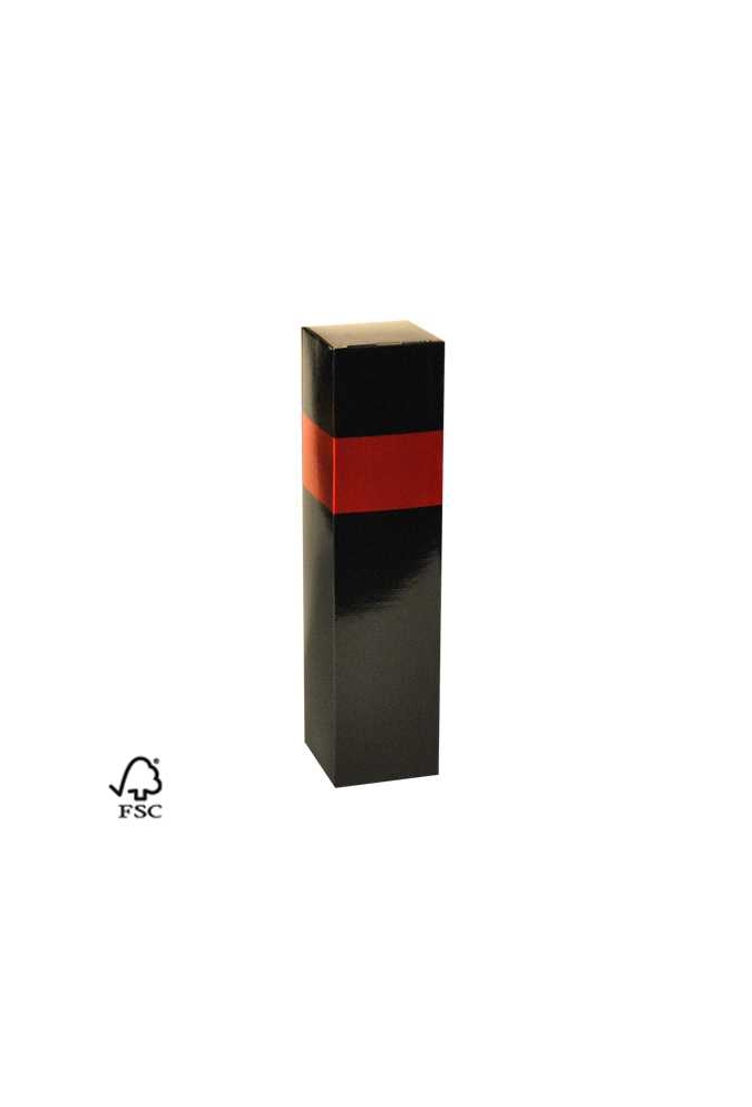Wijndoos 1 fles Black & Rood 8.7x8.7x36cm FSC® 50stuks
