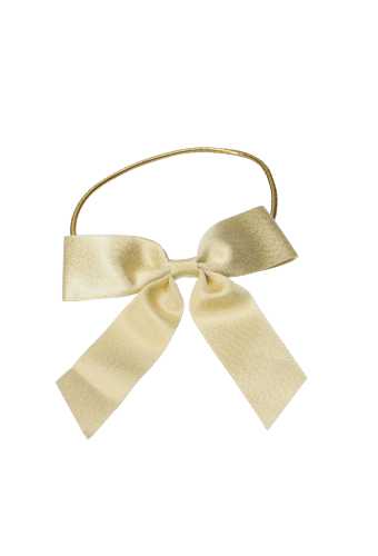 AKTIE Strikje Satijn Lint Goud & Elastiek 10cm 10x10cm 24stuks