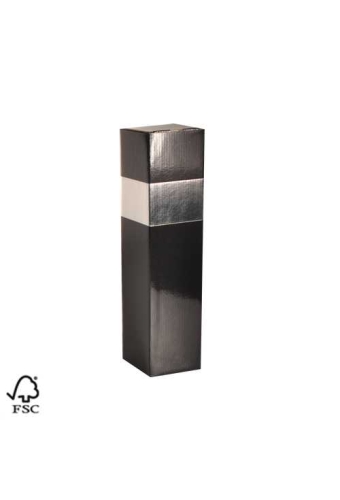 Wijndoos 1 fles Black & Zilver 8.7x8.7x36cm FSC® 50stuks