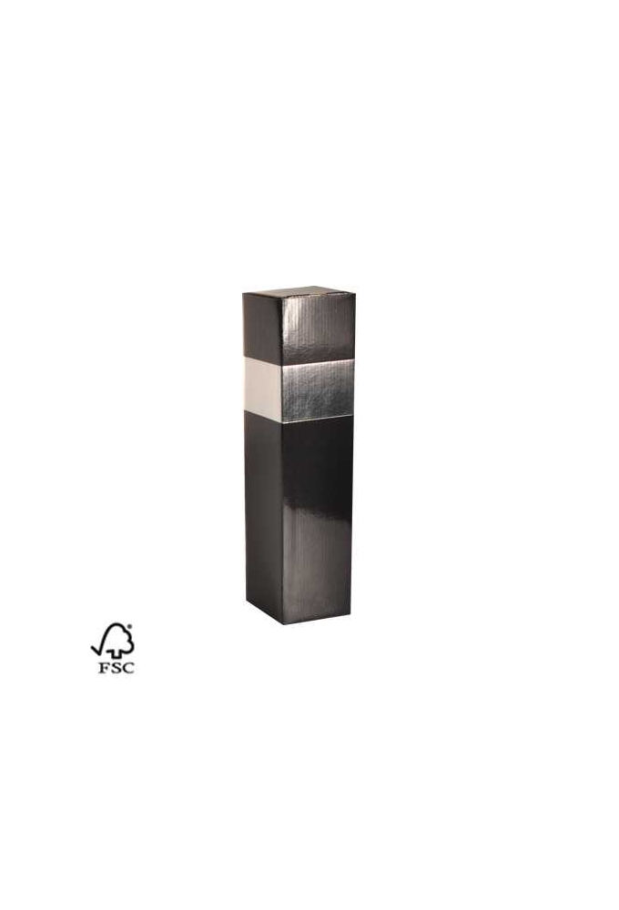 Wijndoos 1 fles Black & Zilver 8.7x8.7x36cm FSC® 50stuks