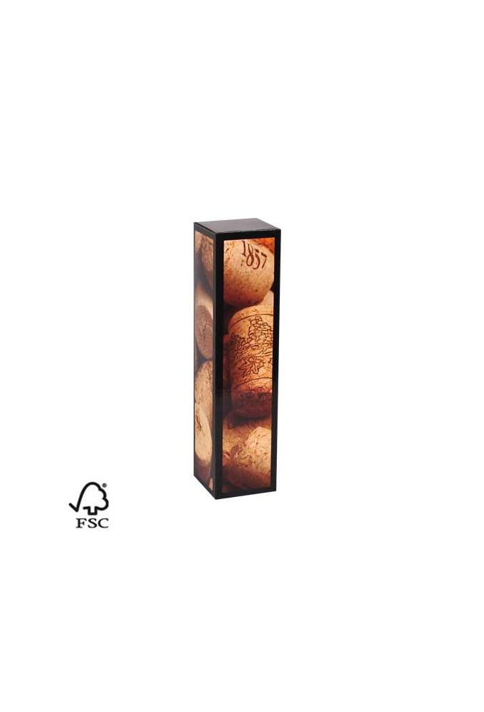 Wijndoos 1 fles Kurk 8.7x8.7x36cm FSC® 50stuks