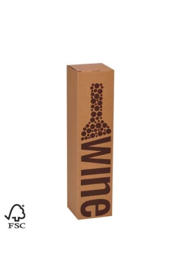Wijndoos 1 fles Wine Kraft 8.7x8.7x36cm FSC® 50stuks