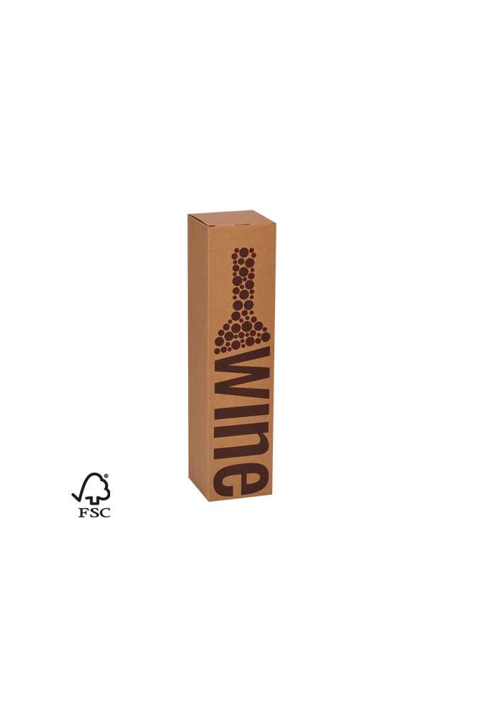 Wijndoos 1 fles Wine Kraft 8.7x8.7x36cm FSC® 50stuks