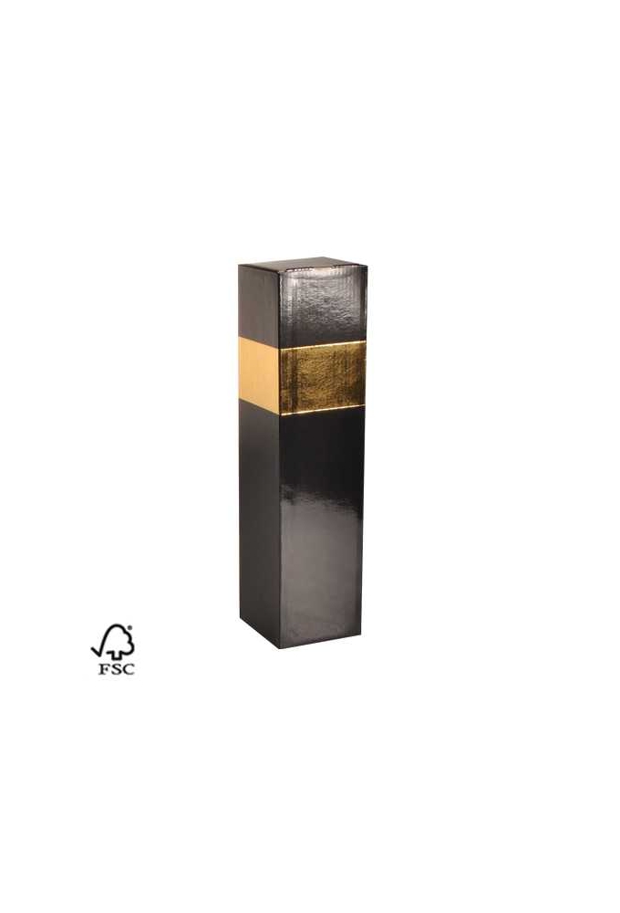 Wijndoos 1 fles Zwart & Goud 8.7x8.7x36cm FSC® 50stuks