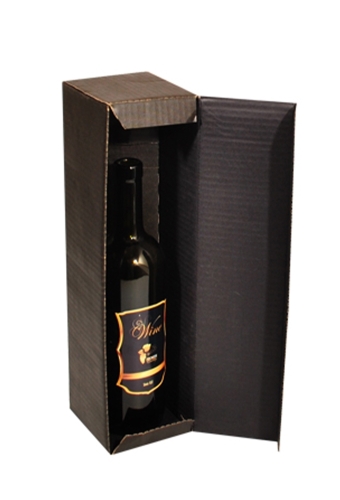 Wijndoos 1 fles Zwart 36.5x9.5x9.5cm FSC® 50stuks