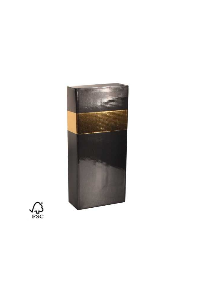 Wijndoos 2 fles Black & Goud 16.4x8x36.5cm FSC® 50stuks