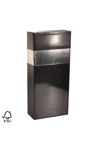 Wijndoos 2 fles Black & Zilver 16.4x8x36.5cm FSC® 50stuks