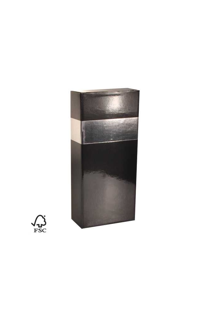 Wijndoos 2 fles Black & Zilver 16.4x8x36.5cm FSC® 50stuks