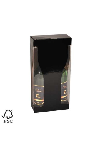 Wijndoos 2 fles Black shape 18.1x9x36.5cmcm FSC® 50stuks
