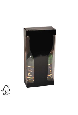 Wijndoos 2 fles Black shape 18.1x9x36.5cmcm FSC® 50stuks