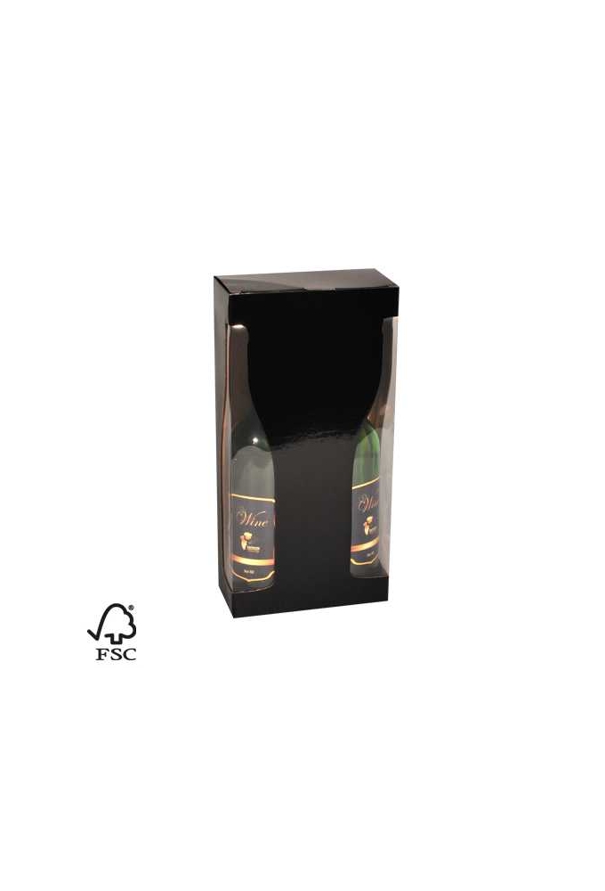 Wijndoos 2 fles Black shape 18.1x9x36.5cmcm FSC® 50stuks