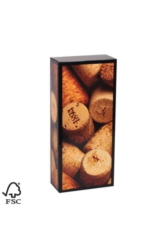 Wijndoos 2 fles Kurk 16.4x8x36.5cm FSC® 50stuks