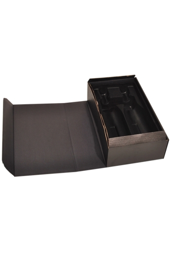 Wijndoos 2-fles Zwart 34.5x20x9.5cm FSC® 25stuks