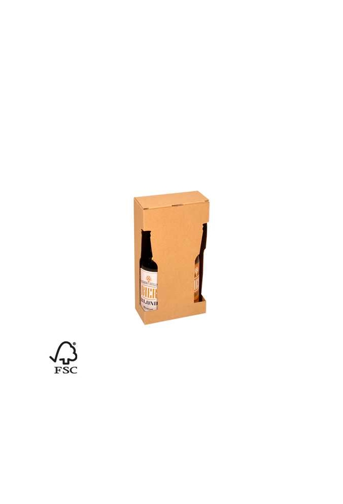 Wijnverpakking Naturel Voor 2 Piccolo 13x6.5x24.3cm FSC® 50stuks