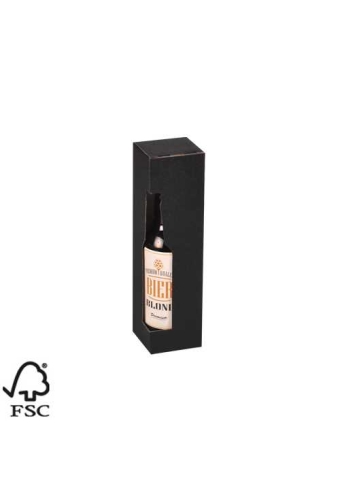 Wijnverpakking Zwart Voor 1 Piccolo 6.5x6.5x24.4cm FSC® 50stuks