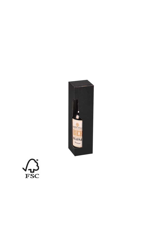 Wijnverpakking Zwart Voor 1 Piccolo 6.5x6.5x24.4cm FSC® 50stuks