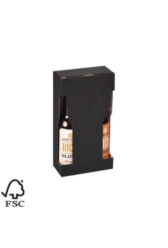 Wijnverpakking Zwart Voor 2 Piccolo 13x6.5x24.3cm FSC® 50stuks