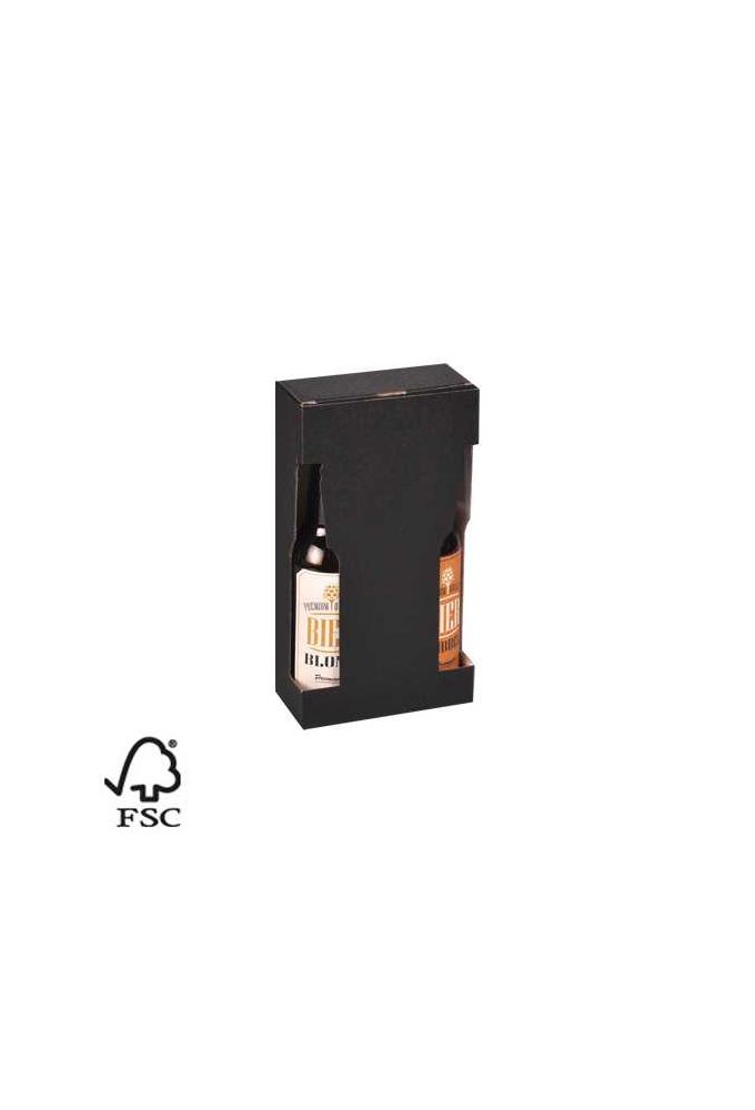 Wijnverpakking Zwart Voor 2 Piccolo 13x6.5x24.3cm FSC® 50stuks