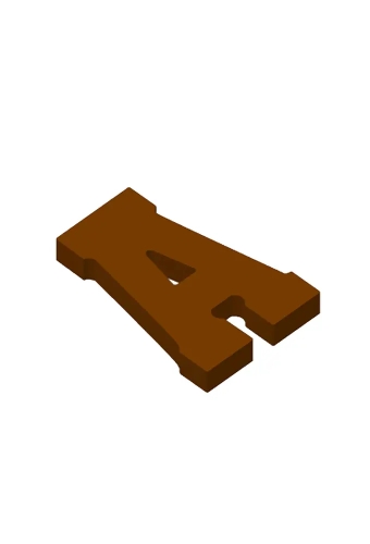 Chocoladeletter A Decoratie PLA 8x12x1.5cm