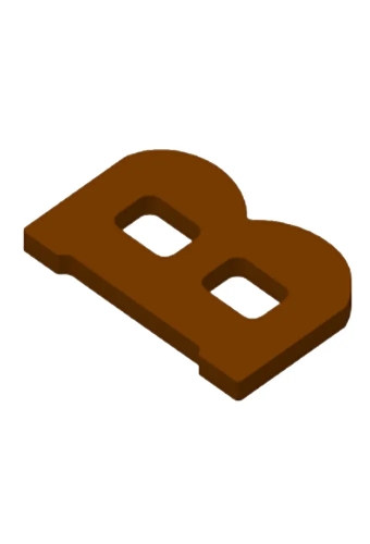 Chocoladeletter B Decoratie PLA 11x16,5x1.5cm