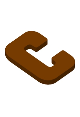 Chocoladeletter C Decoratie PLA 11x16,5x1.5cm