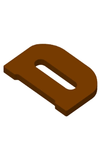Chocoladeletter D Decoratie PLA 11x16,5x1.5cm