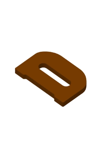 Chocoladeletter D Decoratie PLA 8x12x1.5cm