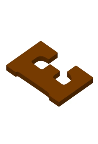 Chocoladeletter E Decoratie PLA 11x16,5x1.5cm