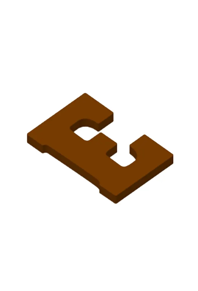 Chocoladeletter E Decoratie PLA 8x12x1.5cm
