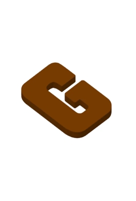 Chocoladeletter G Decoratie PLA 8x12x1.5cm