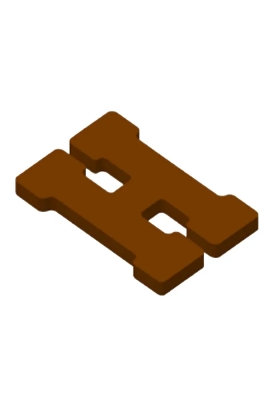 Chocoladeletter H Decoratie PLA 11x16,5x1.5cm