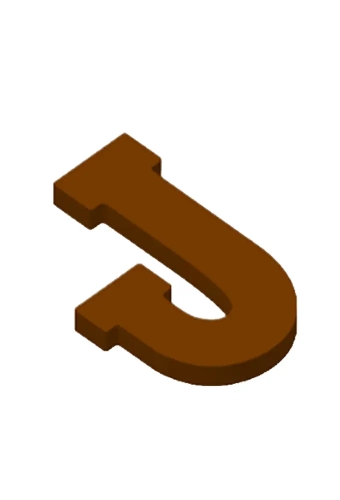 Chocoladeletter J Decoratie PLA 11x16,5x1.5cm