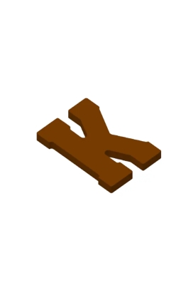 Chocoladeletter K Decoratie PLA 8x12x1.5cm