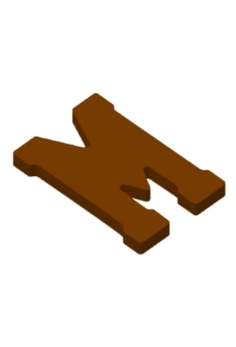 Chocoladeletter M Decoratie PLA 11x16,5x1.5cm