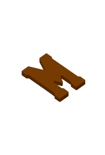 Chocoladeletter M Decoratie PLA 8x12x1.5cm