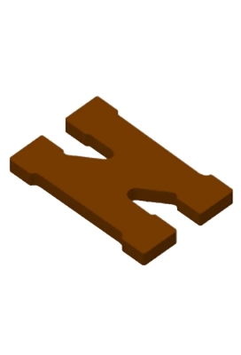 Chocoladeletter N Decoratie PLA 11x16,5x1.5cm