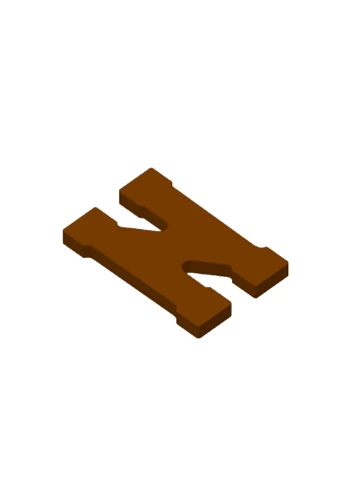 Chocoladeletter N Decoratie PLA 8x12x1.5cm