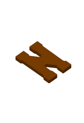Chocoladeletter N Decoratie PLA 8x12x1.5cm