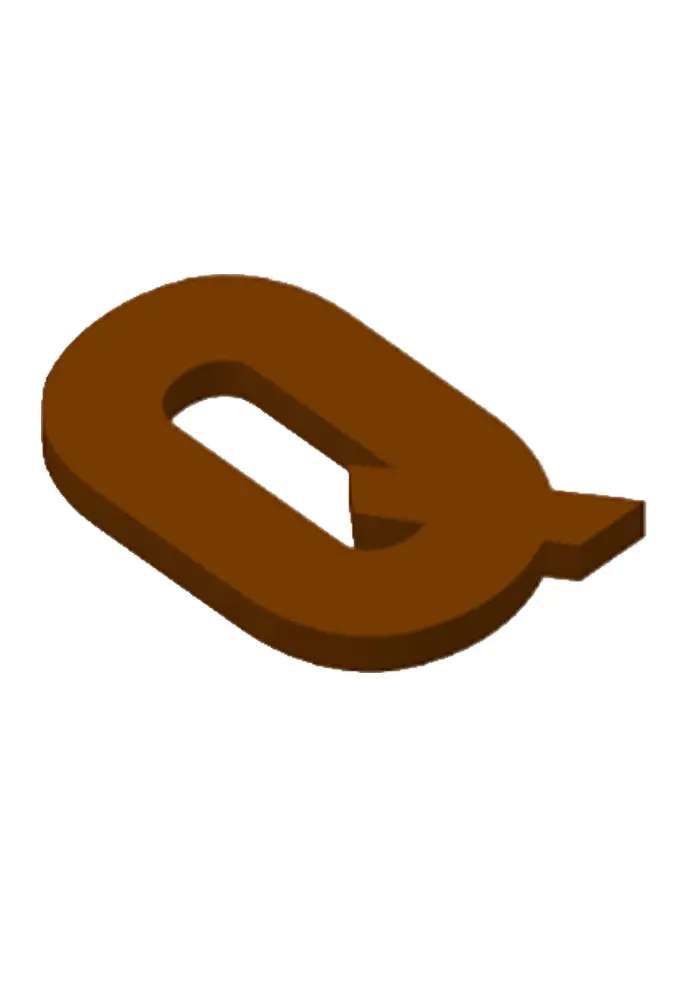 Chocoladeletter Q Decoratie PLA 11x16,5x1.5cm