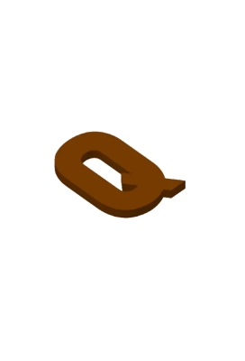 Chocoladeletter Q Decoratie PLA 8x12x1.5cm